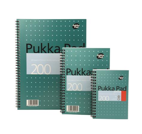 Špirálový zošit, A4+, linajkový, 100 strán, PUKKA PAD, "Metallic Jotta" 2