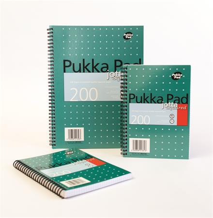 Špirálový zošit, A4+, linajkový, 100 strán, PUKKA PAD, "Metallic Jotta" 3