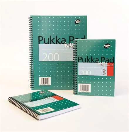 Špirálový zošit, A5, linajkový, 100 strán, PUKKA PAD, "Metallic Jotta" 4