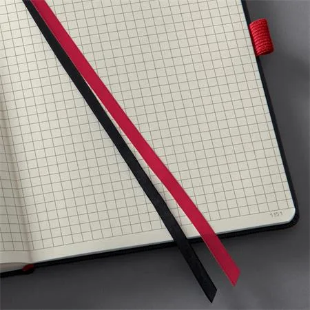 Zápisník, exkluzívny, A4, štvorčekový, 97 strán, tvrdá obálka, SIGEL "Conceptum Red Edition", čierno-červená 2