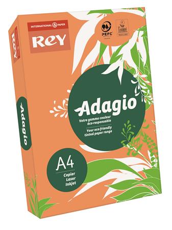 Kopírovací papier, farebný, A4, 80 g, REY "Adagio", neón mandarínka 2