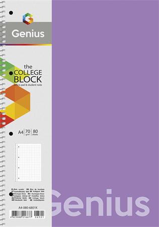 Špirálový zošit, štvorčekový, A4, 80 listov, PP obal, SHKOLYARYK "Genius", mix 3
