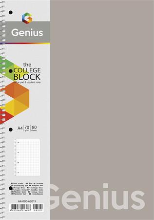 Špirálový zošit, štvorčekový, A4, 80 listov, PP obal, SHKOLYARYK "Genius", mix 4