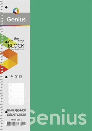 Špirálový zošit, linajkový, A4, 80 listov, PP obal, SHKOLYARYK "Genius", mix 2