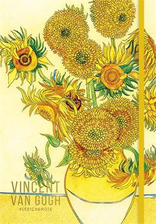 Skicovací zošit, bodkovaný, A5, 80 listov, tvrdá obálka, SHKOLYARYK, "Klimt&Van Gogh", mix 2
