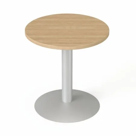 Konferenčný stôl, okrúhly, sivá kovová noha, O 60 cm, MAYAH "Freedom SV-57", jaseň 2