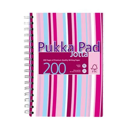 Špirálový zošit, A6, linajkový, 100 strán, PUKKA PAD "Stripe Jotta" 2