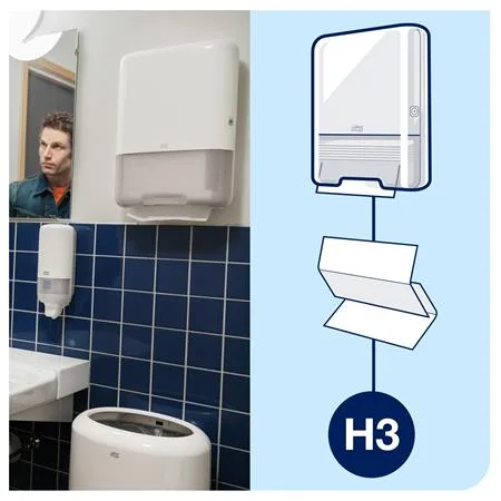 Zásobník na papierové utierky, H3 sysém, Elevation, TORK "Mini Singlefold", biela 2