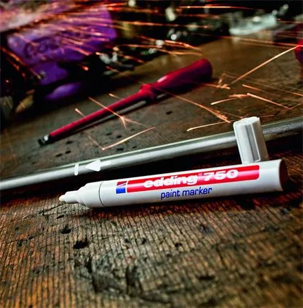 Permanentný lakový popisovač, 2-4 mm, EDDING "750", žltý 5