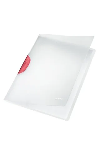 Rýchloviazač, s klipom, PP, A4, LEITZ "ColorClip Magic", červený 2