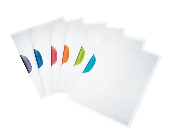 Rýchloviazač, s klipom, PP, A4, LEITZ "ColorClip Magic", červený 4