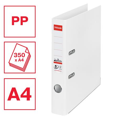 Pákový šanón, 50 mm, A4, PP/PP, s ochranným spodným kovaním, ESSELTE "Standard", Vivida biely 2
