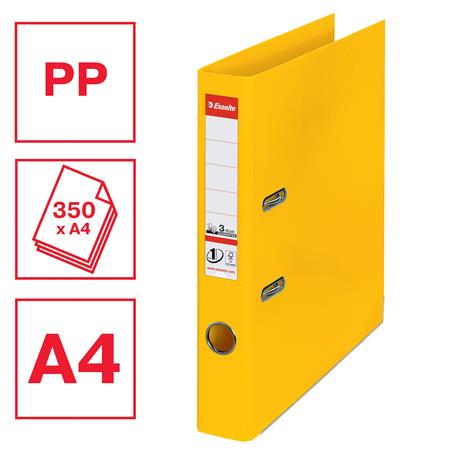 Pákový šanón, 50 mm, A4, PP/PP, s ochranným spodným kovaním, ESSELTE "Standard", žltý 2