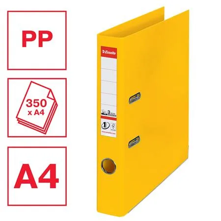 Pákový šanón, 50 mm, A4, PP/PP, s ochranným spodným kovaním, ESSELTE "Standard", žltý 2