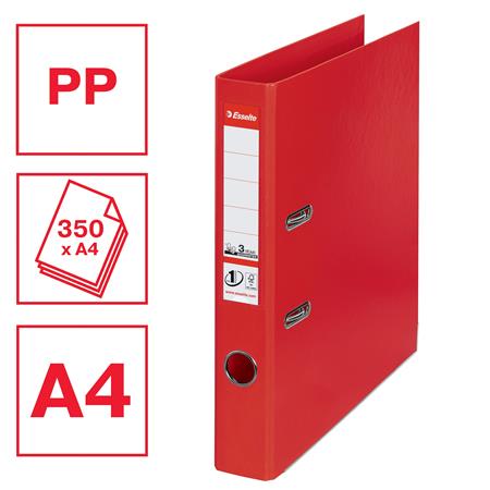 Pákový šanón, 50 mm, A4, PP/PP, s ochranným spodným kovaním, ESSELTE "Standard", červený 2