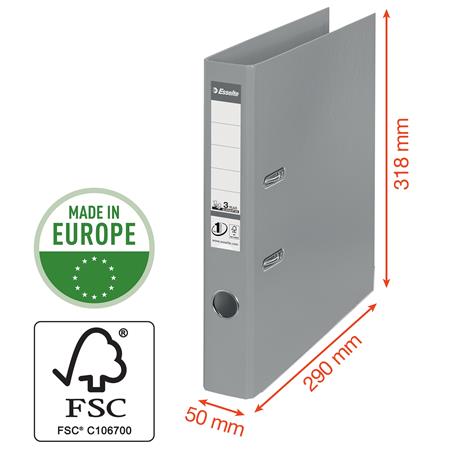 Pákový šanón, 50 mm, A4, PP/PP, s ochranným spodným kovaním, ESSELTE "Standard", zelený 4