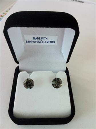 Náušnice, s Black Diamond krištáľom SWAROVSKI®, 8 mm, ART CRYSTELLA® 2