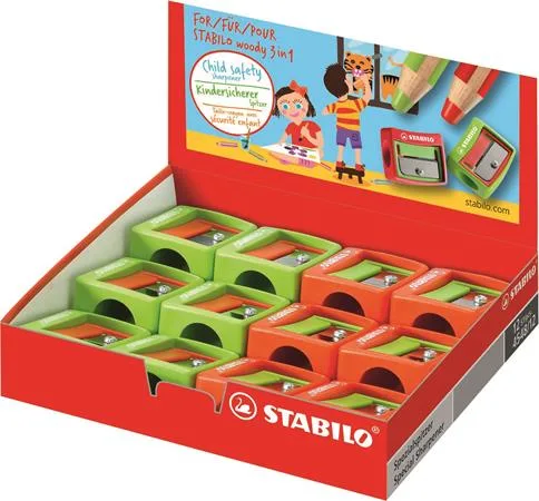 Strúhadlo, jednodierové, STABILO "Woody 3 in 1", rôzne farby 4