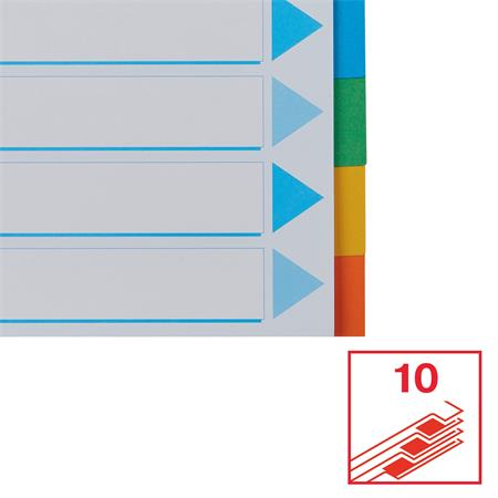 Register, kartónový, A4, 10 dielny, popisovateľná predná strana, ESSELTE "Standard", farebný 5