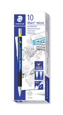 Mikroceruzka, 0,3 mm, STAEDTLER "Mars micro", modrá 2