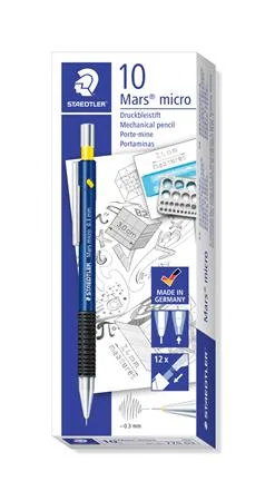 Mikroceruzka, 0,3 mm, STAEDTLER "Mars micro", modrá 2