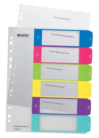 Register, plastový, A4 Maxi, 1-6, LEITZ "Wow" 4