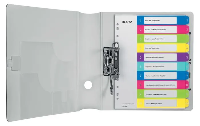 Register, plastový, A4 Maxi, 1-10, LEITZ "Wow" 3