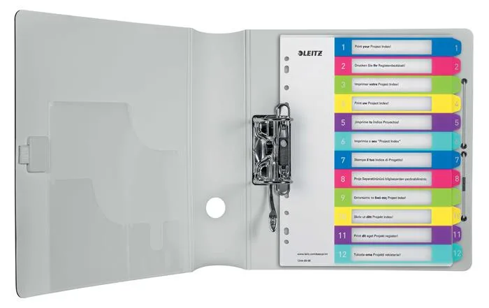 Register, plastový, A4 Maxi, 1-12, LEITZ "Wow" 3