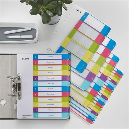 Register, plastový, A4 Maxi, 1-20, LEITZ "Wow" 2