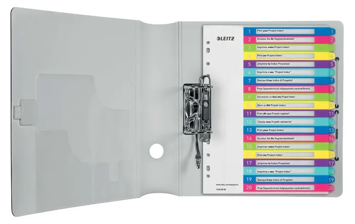 Register, plastový, A4 Maxi, 1-20, LEITZ "Wow" 3