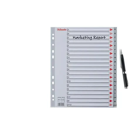 Register, plastový A4 Maxi, A-Z, ESSELTE, sivý 4