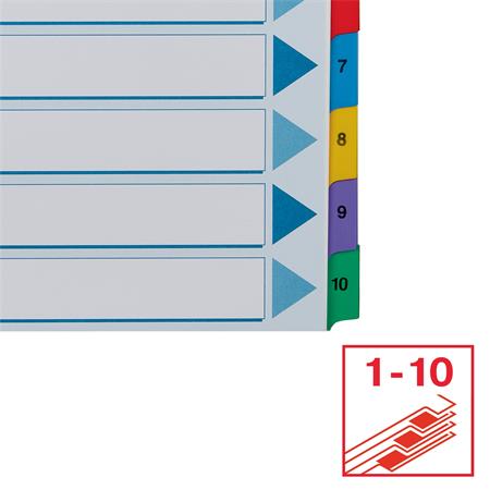 Register, kartón, A4, 1-10, ESSELTE "Mylar" 5