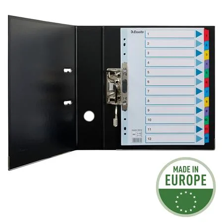 Register, kartón, A4, 1-12, ESSELTE "Mylar" 3