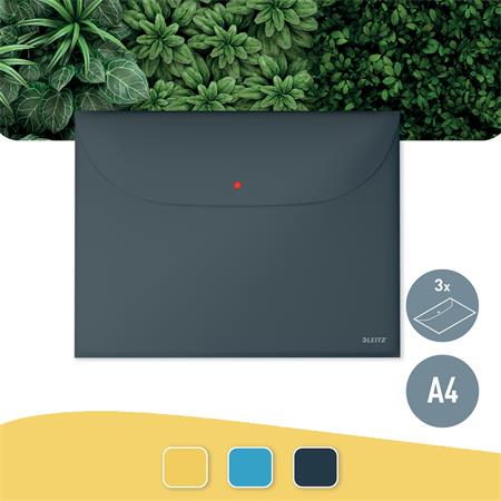 Obal na patent, 2 vrecká, A4, PP, LEITZ "Cosy", zamatová sivá 2