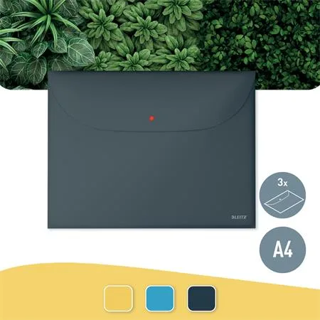Obal na patent, 2 vrecká, A4, PP, LEITZ "Cosy", zamatová sivá 2