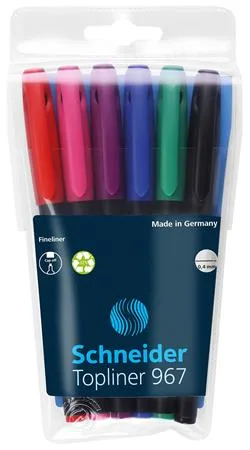 Liner, 0,4 mm, SCHNEIDER "Topliner 967", 6 rôznych farieb 2