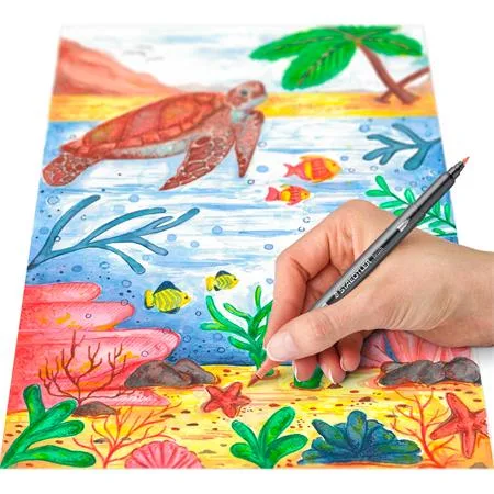 Fixky v tvare štetca, sada, 0,5-0,8/1,0-6,0 mm, obojstranné, STAEDTLER "3001", 18 farieb 5