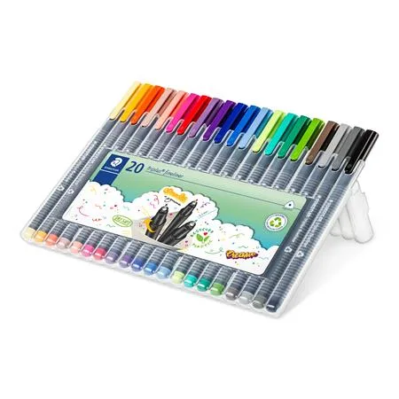 Liner, sada, 0,3 mm, STAEDTLER "Triplus 334", 20 rôznych farieb 2