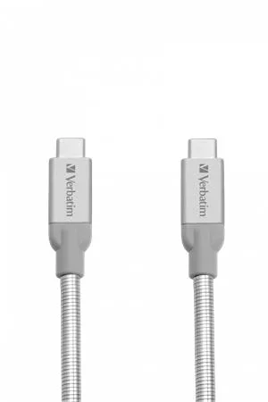 USB kábel, USB-C 3.1 - USB-C , 30 cm, VERBATIM, strieborná 2