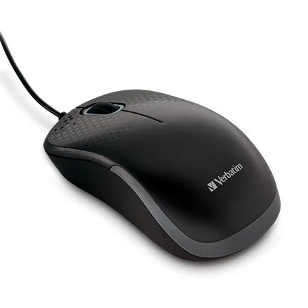 Myš, drôtová, optická, normálna veľkosť, USB, VERBATIM "Silent", čierna 3