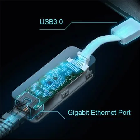 USB ethernetový sieťový adaptér, USB 3.0, TP-Link "UE300" 4