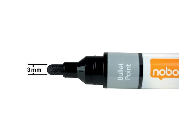Popisovač na tabule, tekutý atrament, kužeľový hrot, 1-3 mm, NOBO, mix farieb 4