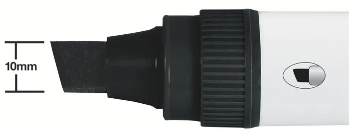 Popisovač na tabule, jumbo rozmer, zrezaný hrot, 10 mm, NOBO "Glide", čierna 4