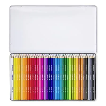 Farebné ceruzky, sada, trojhranné, kovová krabica,STAEDTLER "Ergo Soft 157", 36 rôznych farieb 2