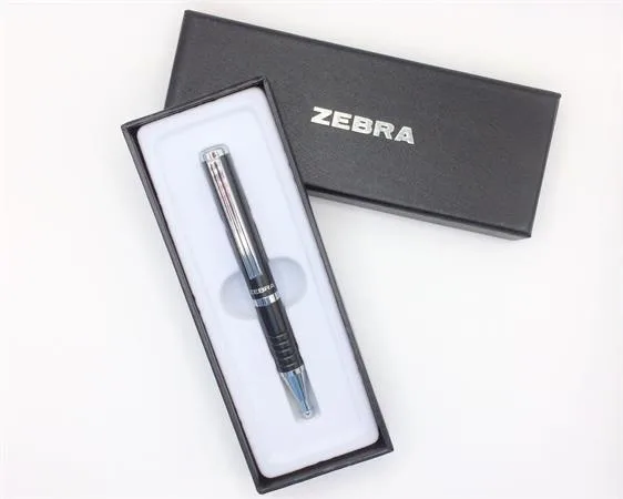 Guľôčkové pero, 0,24 mm, teleskopické, farba tela: metalická čierna, ZEBRA "SL-F1", modrá 2