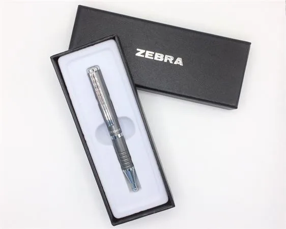 Guľôčkové pero, 0,24 mm, teleskopické telo, kovová sivá, ZEBRA "SL-F1", modrá 2