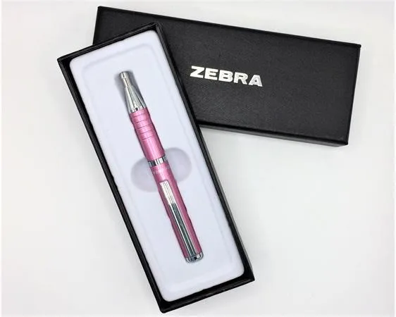 Guľôčkové pero, 0,24 mm, teleskopické, farba tela: metalická ružová, ZEBRA "SL-F1", modrá 2