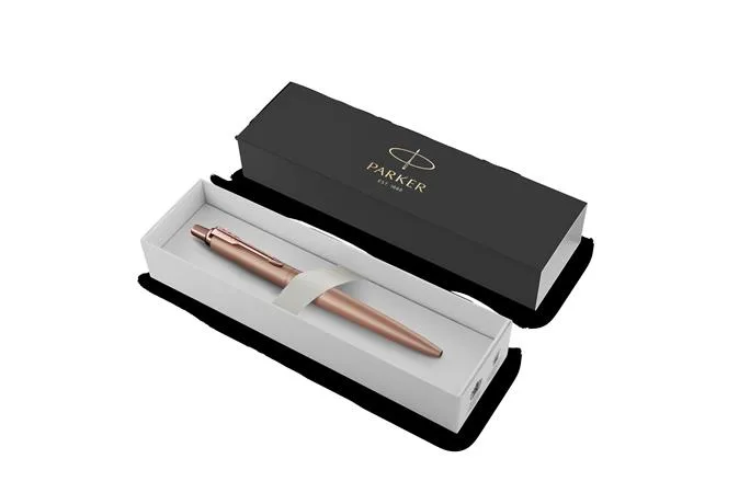 Guľôčkové pero, 0,7 mm, stláčací mechanizmus, ružový klip, ružové telo, PARKER, "Royal Jotter XL", modrá 2