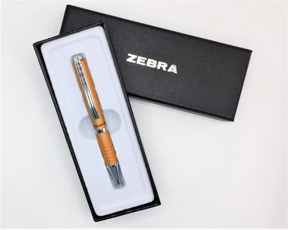 Guľôčkové pero, 0,24 mm, teleskopické, zlaté telo, ZEBRA "SL-F1", modrá 3