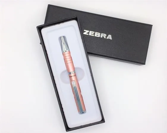 Guľôčkové pero, 0,24 mm, teleskopické, rose gold telo, ZEBRA "SL-F1", modrá 3